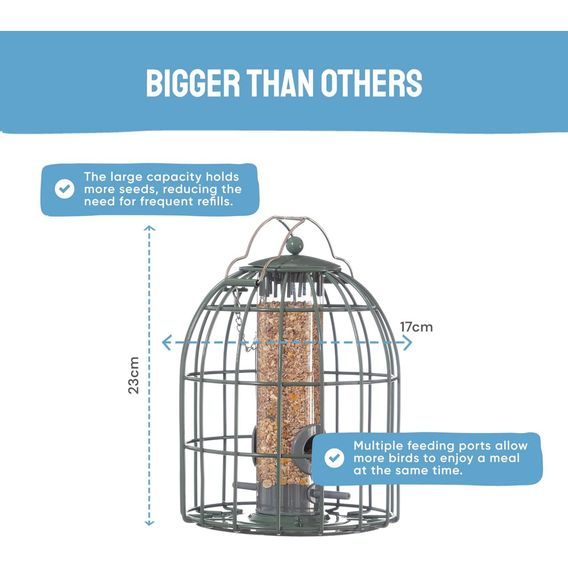 The Nuttery Squirrel-Proof Compact Seed Feeder Ocean Green